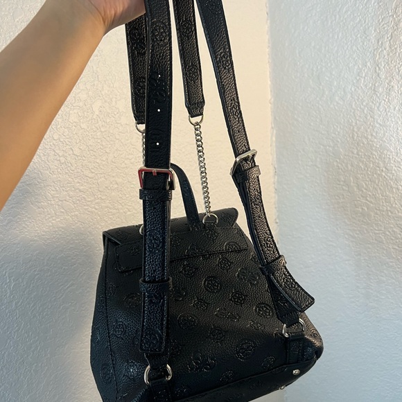 GUESS Embossed Black Backpack - Picture 5 of 9